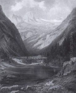 Das Rainthal Mit Der Blauen Gumpe Bei Partenkirchen by Willibald Wex