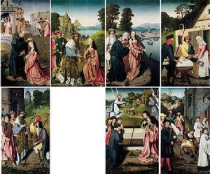 Saint Dymphna Baptized By Gerebernus by Gosvin (Goossen) van der Weyden
