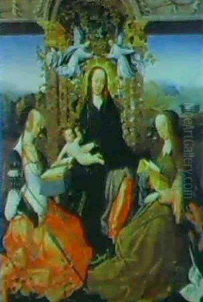 The Madonna And Child Crowned With Angels And Flanked By Saints Catherine Of Alexandia And Margaret Of Antioch - view 1