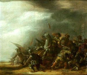 A Cavalry Engagement by Jacob Matthias Weyer