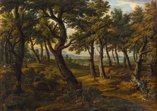 Jagdgesellschaft In Waldlandschaft - view 1