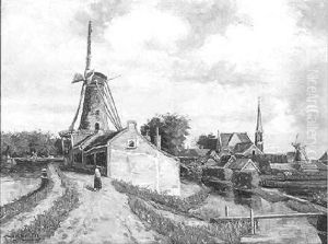 Dorpsgezicht Met Molens Dorpsgezicht Met Molens