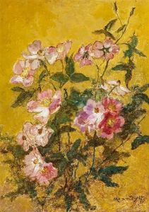Still Life Of Beach Roses by Max Weyl