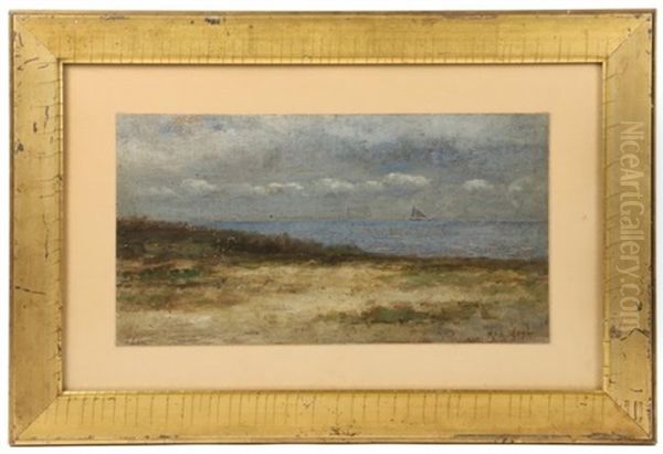 Coastal Scene With Dunes And Sailboat - view 1