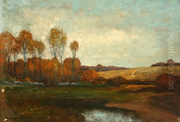 Autumn Landscape With Pond - view 1