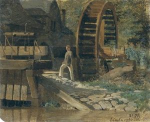 Wasserrader Der Muhle Am Fuse Des Domfelsens by Karl Weysser
