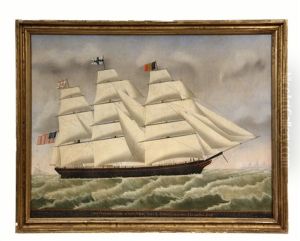 Ship Charles Cooper Of New York, Capt. R. Coffin. Passing Flushing by Carolus Ludovicus Weyts