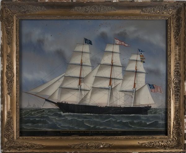 The Ship Tigress Of Boston, Capt. Albert Ryan, Passing Flushing - view 1