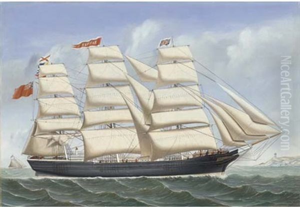 The British Full-rigged Ship "banner" Under Full Sail - view 1