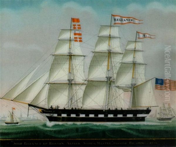 Ship "reliance" Of Boston, Alfred Somes Master, Passing Flushing - view 1