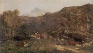 A Farmstead, North Wales by Henry Clarence Whaite