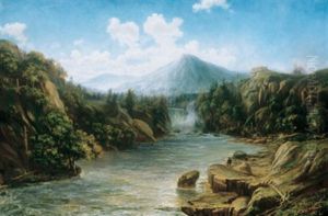 Artist Sketching A Mountain Vista