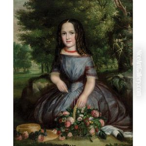 Portrait Of A Girl In A Landscape by Robert Reginald Whale