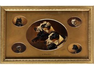 Funf Miniaturen Mit Hundekopfen