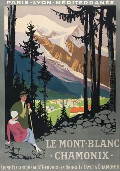 Le Mont-blanc / Chamonix. Circa 1924. by Roger Broders