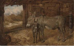 Donkeys In A Stable by James Thomas Wheeler