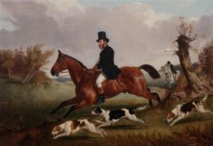 The Duke Of Beaufort Riding To Hounds by John Alfred Wheeler