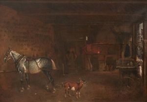 The Blacksmith"s Forge by John Alfred Wheeler