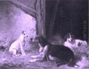 Setters In A Barn by John Frederick Wheeler