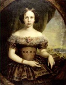 Portrait Of A Young Lady by William Ruthven Wheeler