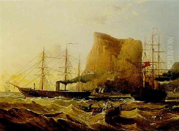 American Confederate Raider Alabama Off Gibraltar - view 1