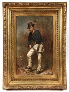 Portrait Of A Young Hunter by James Barnard Whitaker