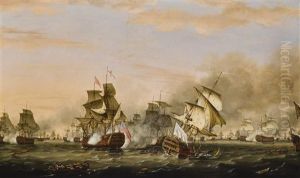 The Battle Of The Saints, 12 April 1782; The Victory Of Admiral Sir George Rodney's Flagship 'the Formidable' Against The French Flagship 'ville De Paris by Thomas Whitcombe