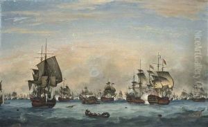 The Battle Of The Saintes by Thomas Whitcombe