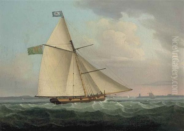 The Irish Postal Packet Earl Of Leicester, 10 Guns, Approaching Hook Head At The Entrance To Waterford Harbour - view 1