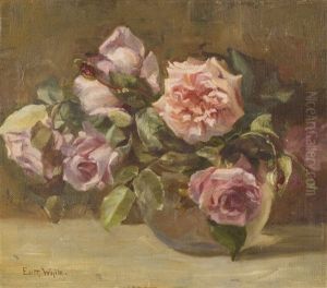 Vase Of Pink Roses by Edith White
