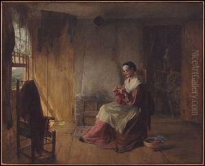 Woman Knitting By The Window Woman Knitting By The Window