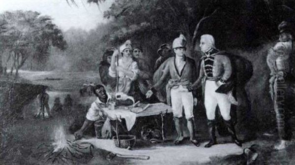 Gen. Marion In His Swamp Encampment Inviting British Officer To Dine - view 1