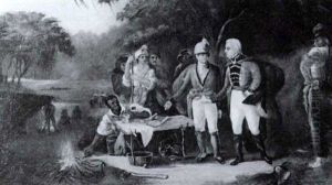 Gen. Marion In His Swamp Encampment Inviting British        Officer To Dine