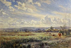 Meadowland In The Frome Valley, Dorset by Frederick (William Newton) Whitehead