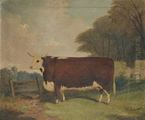 A Prize Cow By A Gate by Richard Whitford Jr.