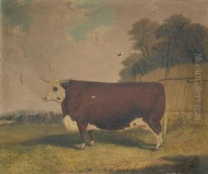 A Prize Cow In A Landscape by Richard Whitford Jr.