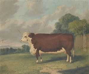 A Prize Cow In A Landscape by Richard Whitford Jr.