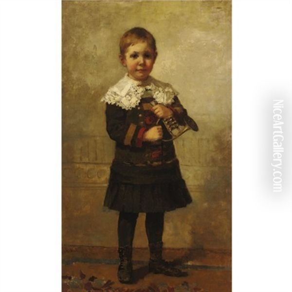 Portrait Of A Young Boy With French Horn - view 1