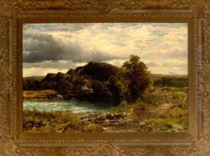 River Scene In North Wales by James William Whittaker