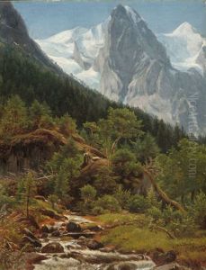 The Wellhorn And The Wetterhorn by Worthington Whittredge
