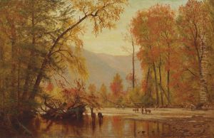 Autumn On The Delaware by Worthington Whittredge