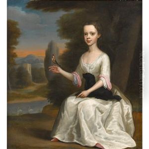 Portrait Of A Young Girl, Traditionally Identified As Esther Turpin, Seated With A Toy Spaniel