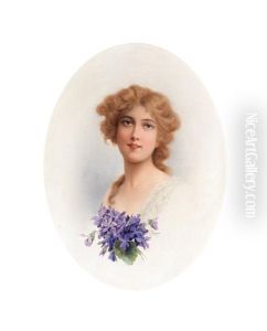 Portrait Of A Young Woman With Violets