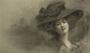 Portrat Einer Dame by Raimund (Ritter von Brennerstein) Wichera