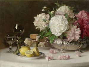Stilleben Mit Zitronen Und Romerglasern by Raimund (Ritter von Brennerstein) Wichera