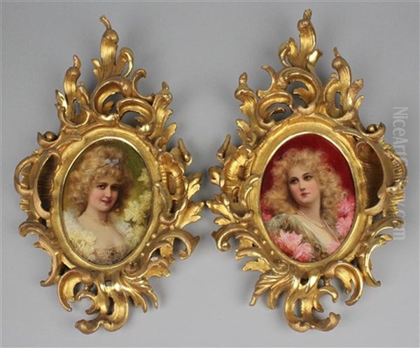 Pair Of Portraits Of Ladies With Jewels - view 1