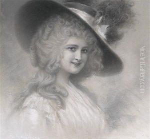 Junge Frau Mit Hut by Raimund (Ritter von Brennerstein) Wichera
