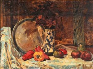 Composition Aux Poivrons Et Vase Chinois