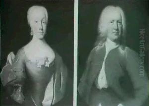 A) A Portrait Of Christian Jens Klarup                      B) A Portrait Of Lenor Jensd. Biering by Carl Johan Wickman