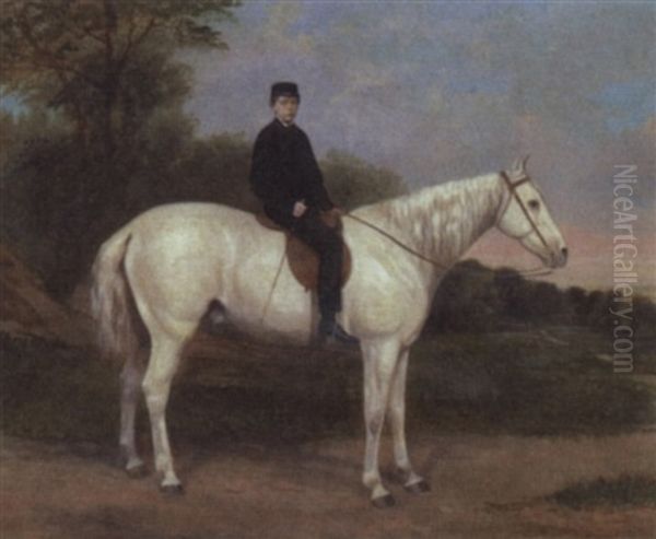 A Race Horse With Jockey Up - view 1